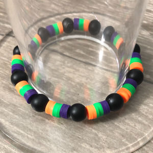 Aesthetic Halloween handmade beaded stretch bracelet ready to ship now